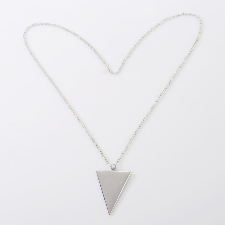 Women Fashion Punk Jewelry Triangle Pendant Long Chain Sweater Necklace Image 9