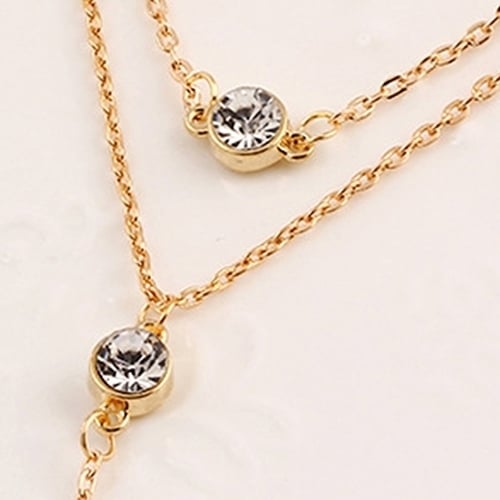 Women's Multilayer Chain Rhinestone Pendant Choker Necklace Jewelry Charm Image 4