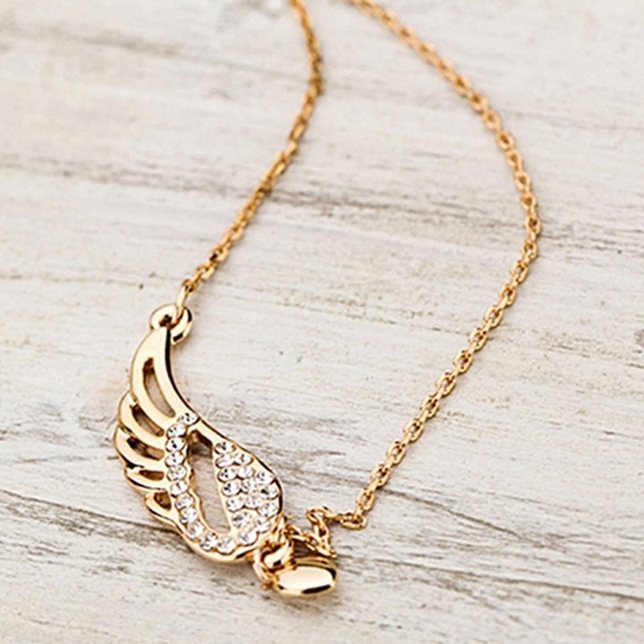 Fashion Womens Charm Jewelry Angel Wings Love Heart Pendant Chain Necklace Image 6