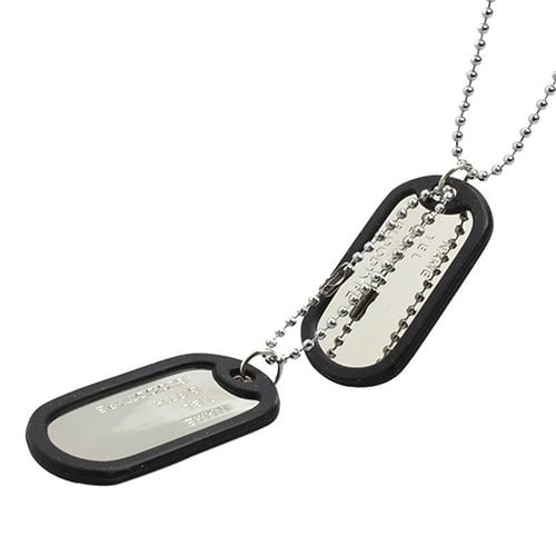 Mens Womens Fashion Cool Dog Tag Pendants Beaded Necklace Sweater Chain Image 2