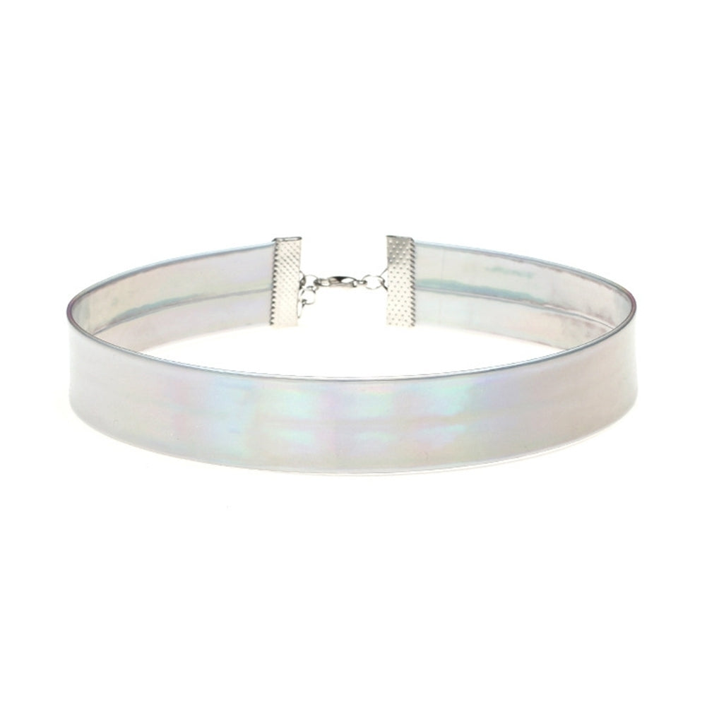 Colorful Holographic Choker Collar Necklace Laser Punk Jewelry Charm Lady Gift Image 3