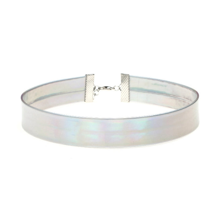 Colorful Holographic Choker Collar Necklace Laser Punk Jewelry Charm Lady Gift Image 3