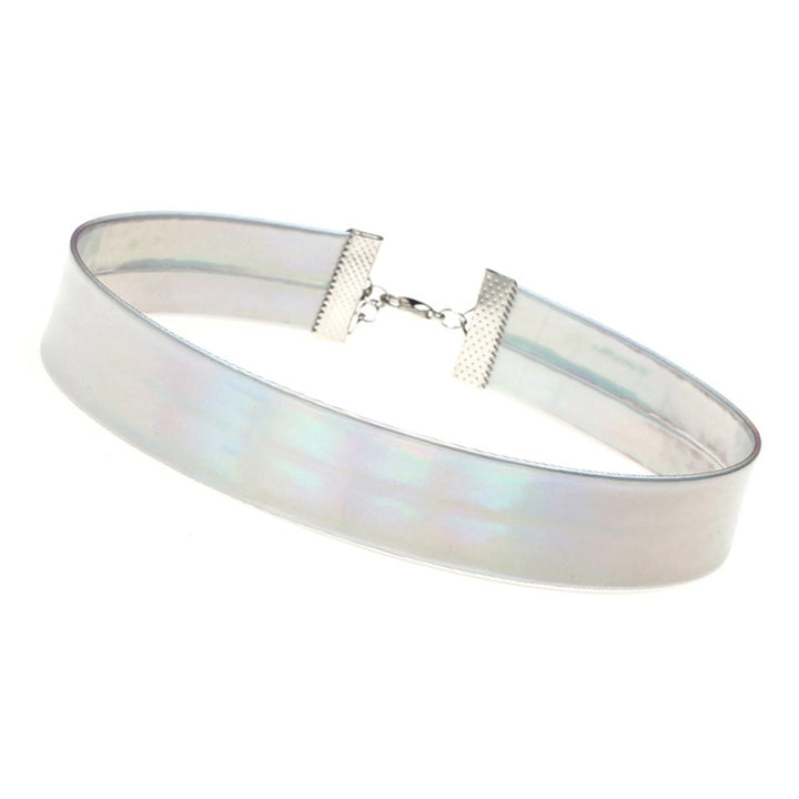 Colorful Holographic Choker Collar Necklace Laser Punk Jewelry Charm Lady Gift Image 4