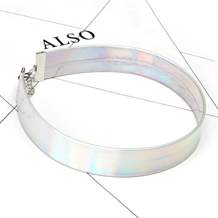 Colorful Holographic Choker Collar Necklace Laser Punk Jewelry Charm Lady Gift Image 6