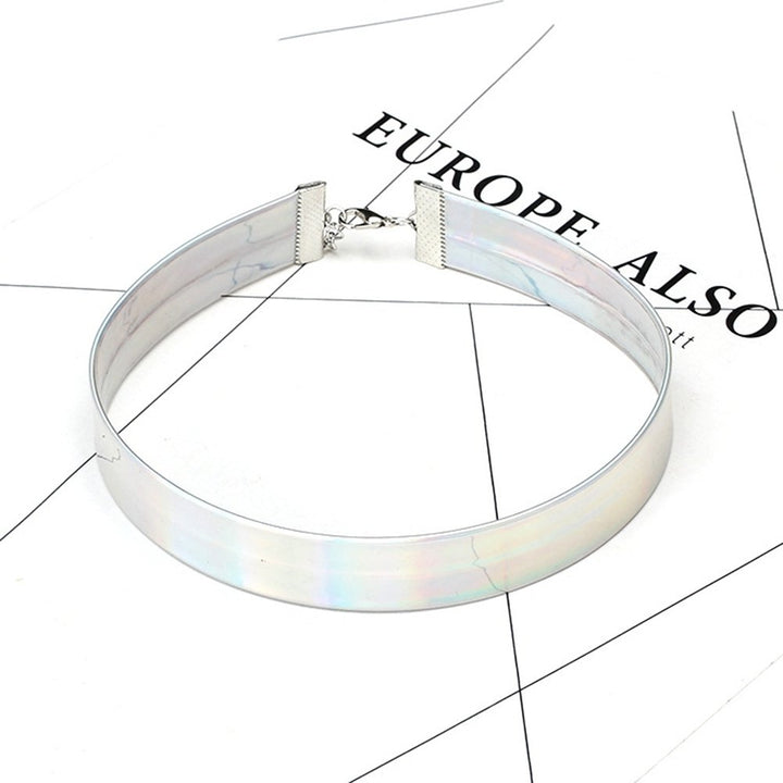 Colorful Holographic Choker Collar Necklace Laser Punk Jewelry Charm Lady Gift Image 7