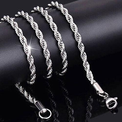 Womens Mens 925 Sterling Silver Twist Chain Necklace Charm Fashion Jewelry Image 4