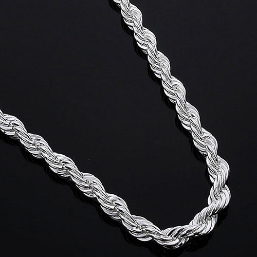 Womens Mens 925 Sterling Silver Twist Chain Necklace Charm Fashion Jewelry Image 4