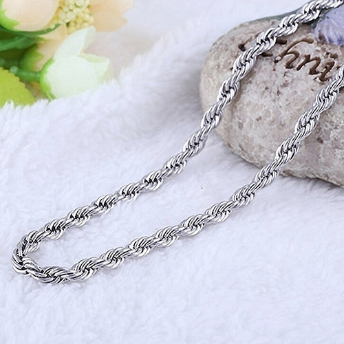 Womens Mens 925 Sterling Silver Twist Chain Necklace Charm Fashion Jewelry Image 9