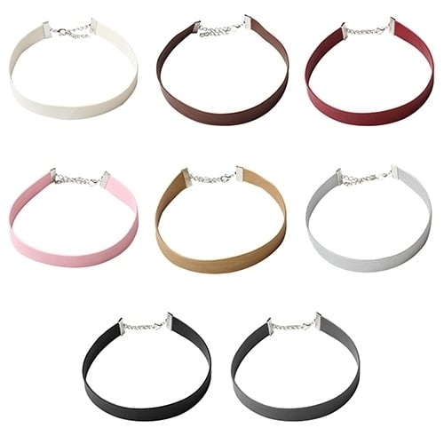 Womens Fashion Simple Style Punk Faux Leather Collar Choker Necklace Jewelry Image 1