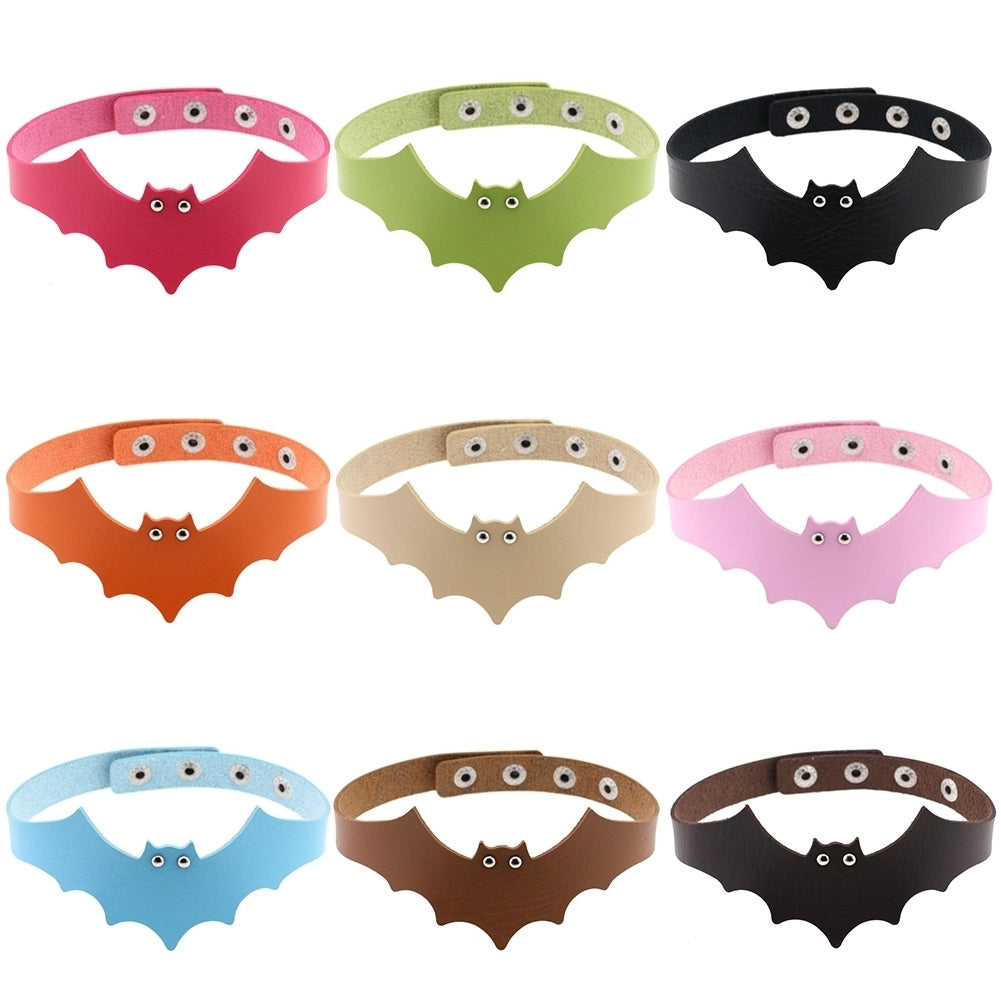 Punk Rock Evil Bat Choker Collar Faux Leather Necklace Gothic Masquerade Jewelry Image 3