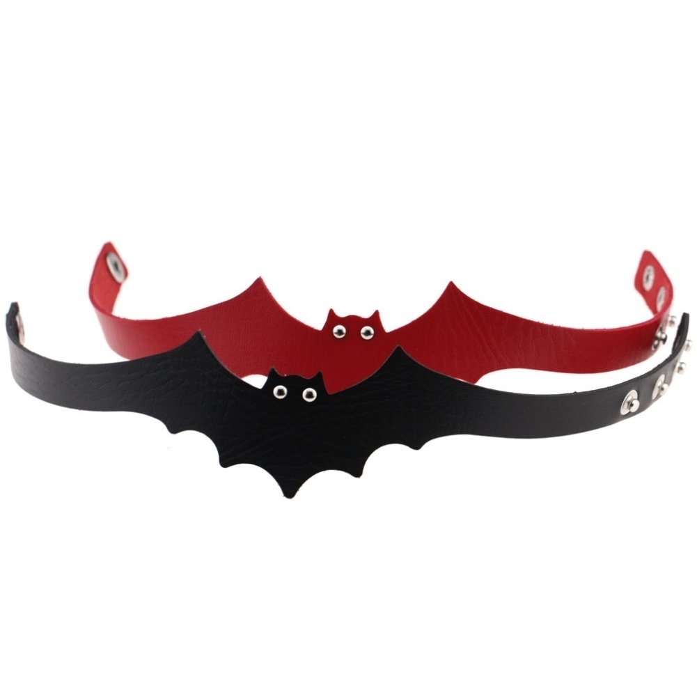 Punk Rock Evil Bat Choker Collar Faux Leather Necklace Gothic Masquerade Jewelry Image 4