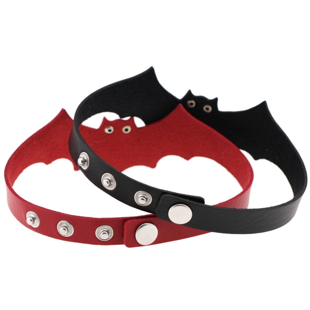 Punk Rock Evil Bat Choker Collar Faux Leather Necklace Gothic Masquerade Jewelry Image 6