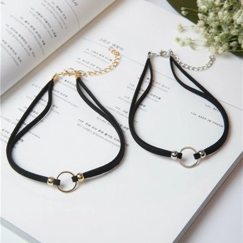 Small Circle Pendant Velvet Collar Choker Necklace Fashion Women Gothic Jewelry Image 3