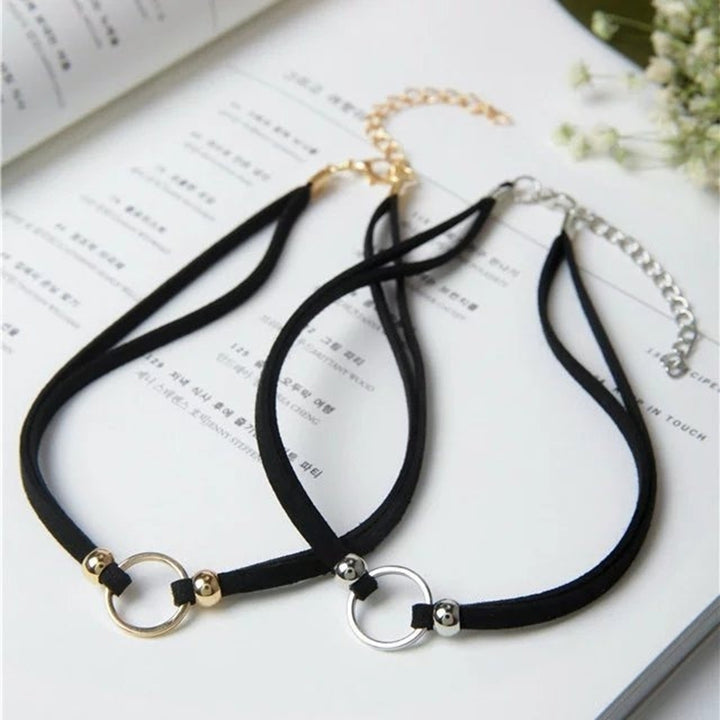 Small Circle Pendant Velvet Collar Choker Necklace Fashion Women Gothic Jewelry Image 4