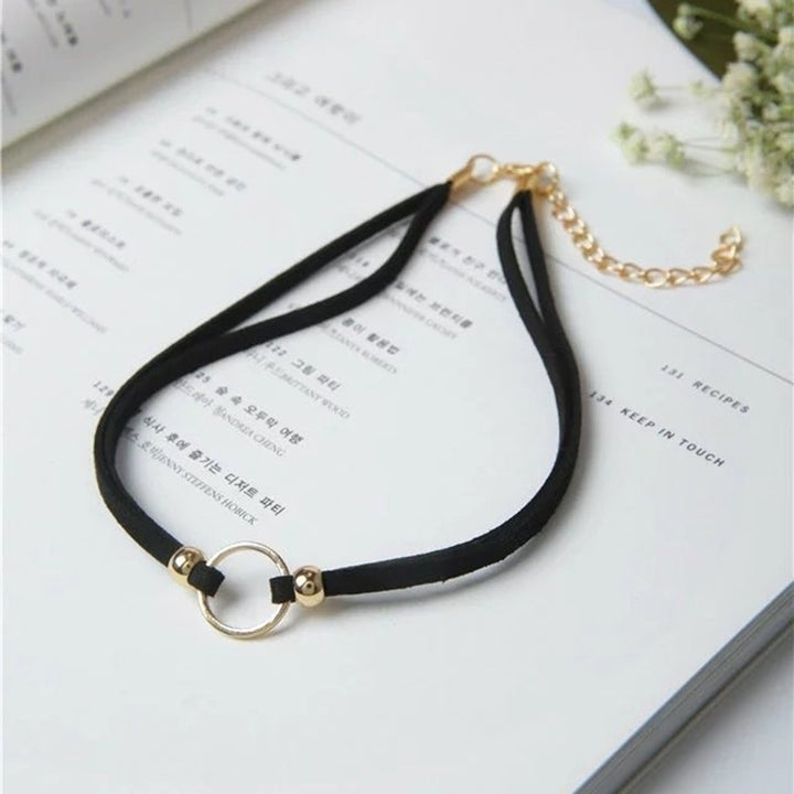 Small Circle Pendant Velvet Collar Choker Necklace Fashion Women Gothic Jewelry Image 6