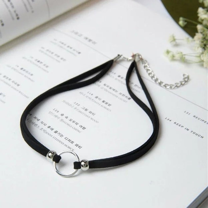 Small Circle Pendant Velvet Collar Choker Necklace Fashion Women Gothic Jewelry Image 7