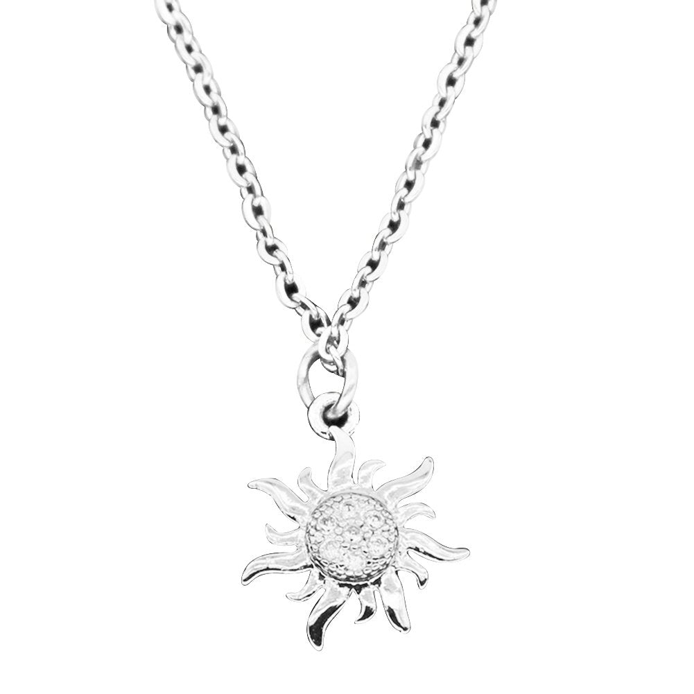 Fashion Jewelry Womens Shiny Rhinestone Sun Pendant Necklace Christmas Gift Image 8