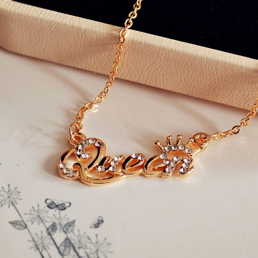 Clavicle Necklace Shiny Non-allergic Durable Women Neck Pendant for Gift Image 4