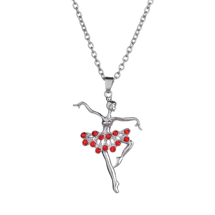 Fashion Lady Ballerina Pendant Necklace Rhinestone Charm Jewelry Xmas Gift Image 4