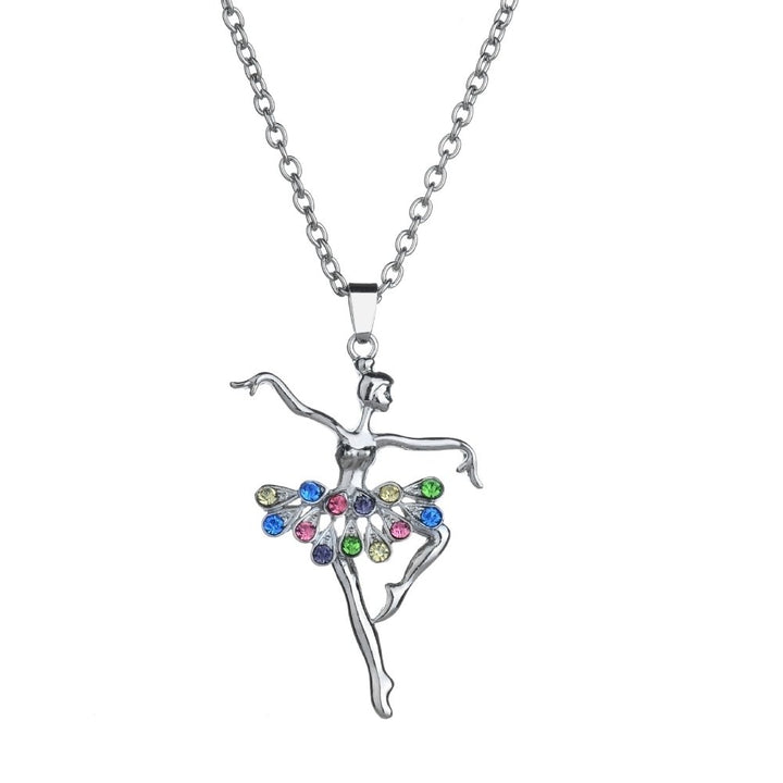 Fashion Lady Ballerina Pendant Necklace Rhinestone Charm Jewelry Xmas Gift Image 9