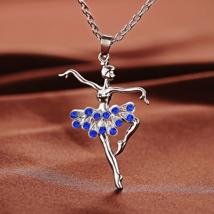 Fashion Lady Ballerina Pendant Necklace Rhinestone Charm Jewelry Xmas Gift Image 11