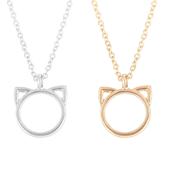 Fashion Cat Ear Animal Shape Pendant Sweater Chain Necklace Jewelry Party Image 1