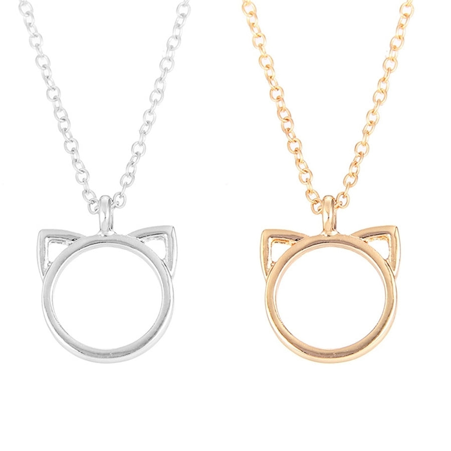 Fashion Cat Ear Animal Shape Pendant Sweater Chain Necklace Jewelry Party Image 1