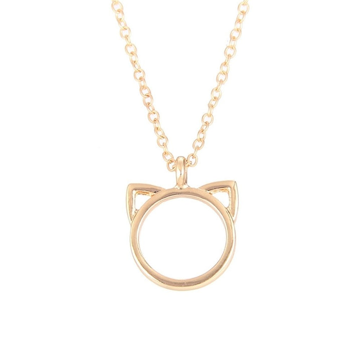 Fashion Cat Ear Animal Shape Pendant Sweater Chain Necklace Jewelry Party Image 1