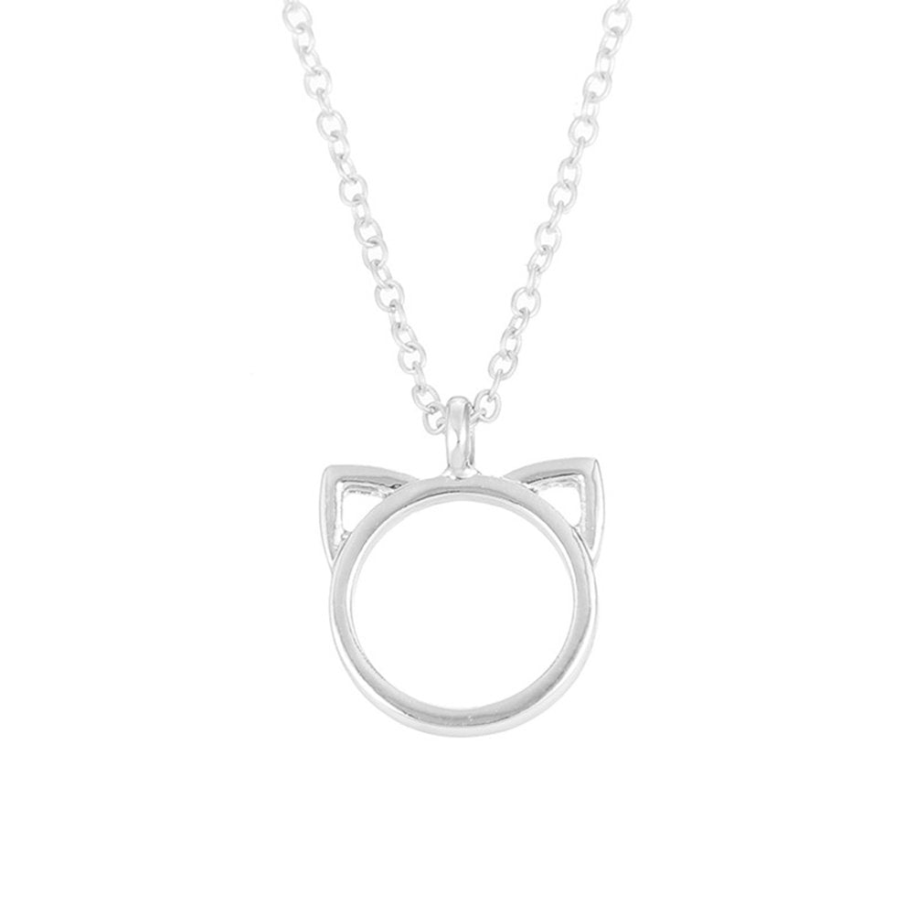 Fashion Cat Ear Animal Shape Pendant Sweater Chain Necklace Jewelry Party Image 4