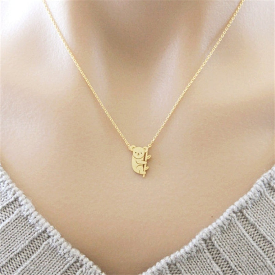 Cute Cartoon Koala Bear Animal Pendant Fashion Women Chain Necklace Jewelry Image 1