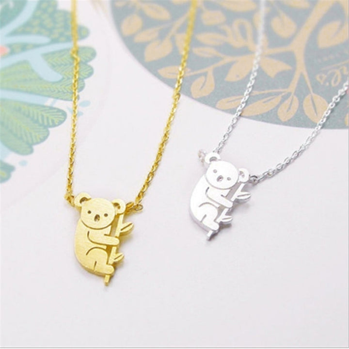 Cute Cartoon Koala Bear Animal Pendant Fashion Women Chain Necklace Jewelry Image 2