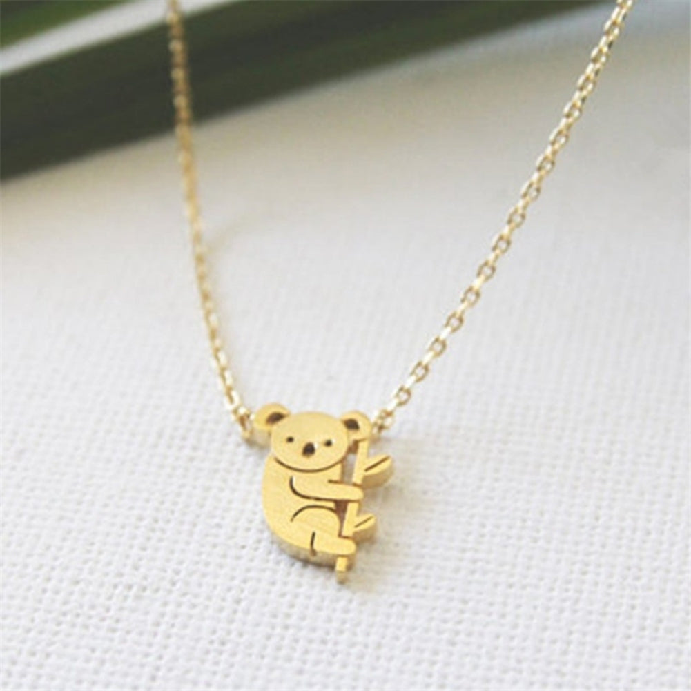 Cute Cartoon Koala Bear Animal Pendant Fashion Women Chain Necklace Jewelry Image 3