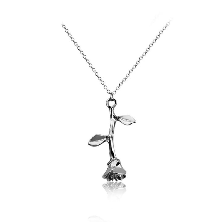 Elegant Wedding Engagement Lady Rose Flower Charm Chain Pendant Necklace Jewelry Image 3