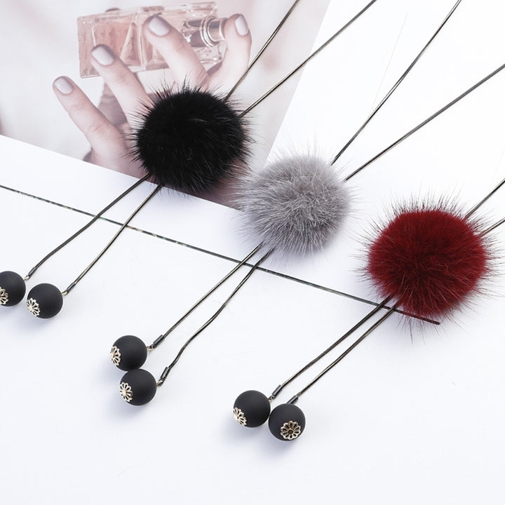 Pompom Tassel Beads Pendant Necklace Women Long Sweater Chain All-match Jewelry Image 6