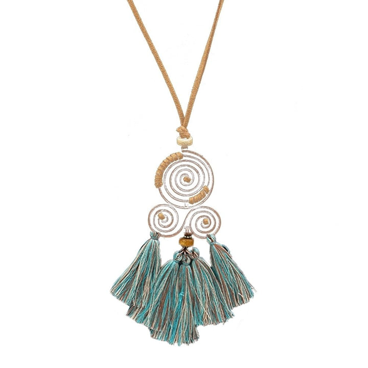 Bohemian Spiral Tassel Pendant Long Sweater Chain Necklace Party Jewelry Gift Image 8