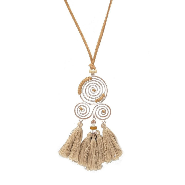 Bohemian Spiral Tassel Pendant Long Sweater Chain Necklace Party Jewelry Gift Image 9