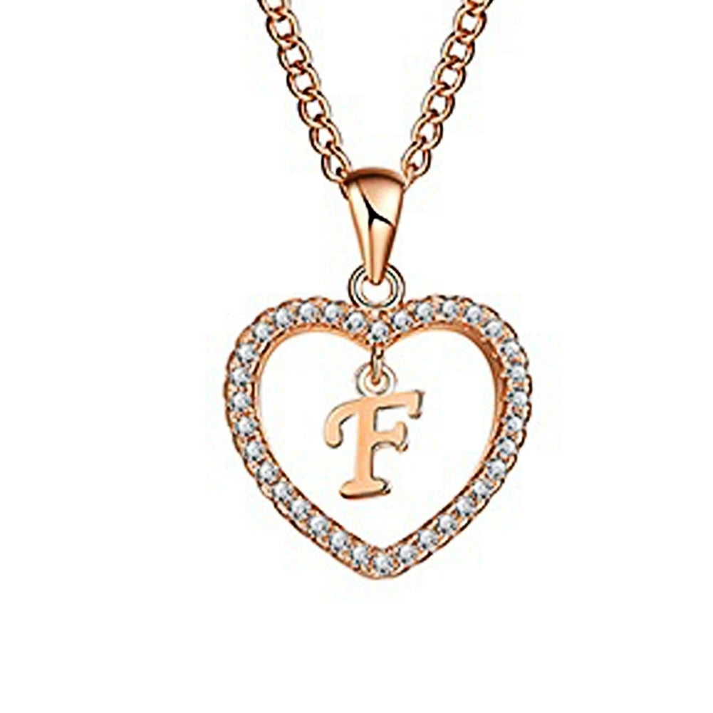 Concise Hollowed Heart Alphabet Unisex Necklace Jewelry Neck Chain Pendant Decor Image 7