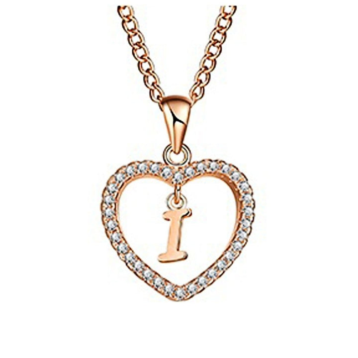 Concise Hollowed Heart Alphabet Unisex Necklace Jewelry Neck Chain Pendant Decor Image 10