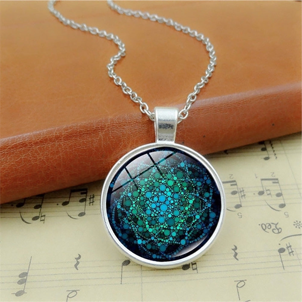 Retro Flower of Life Glass Cabochon Pendant Charm Women Necklace Jewelry Gift Image 3