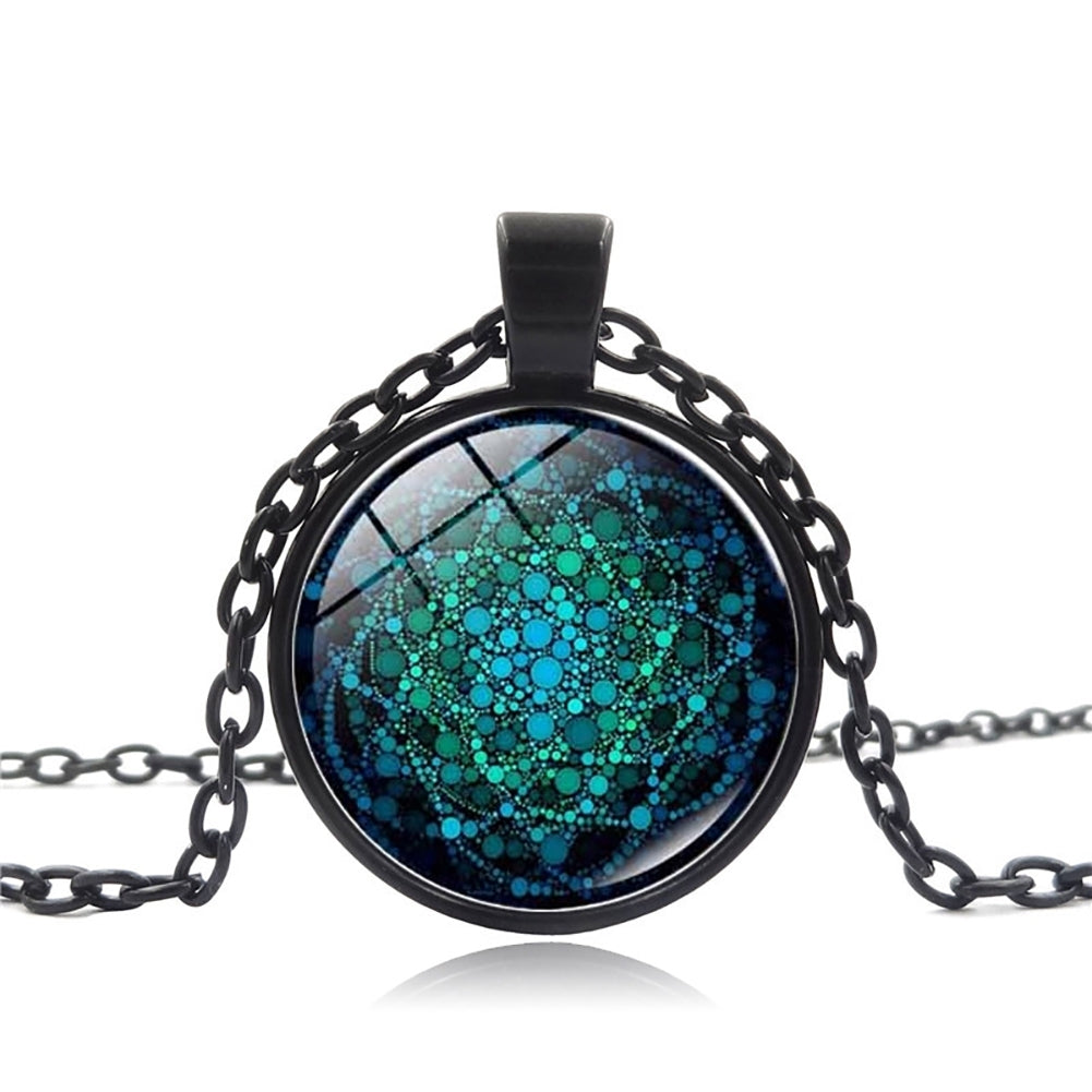 Retro Flower of Life Glass Cabochon Pendant Charm Women Necklace Jewelry Gift Image 4