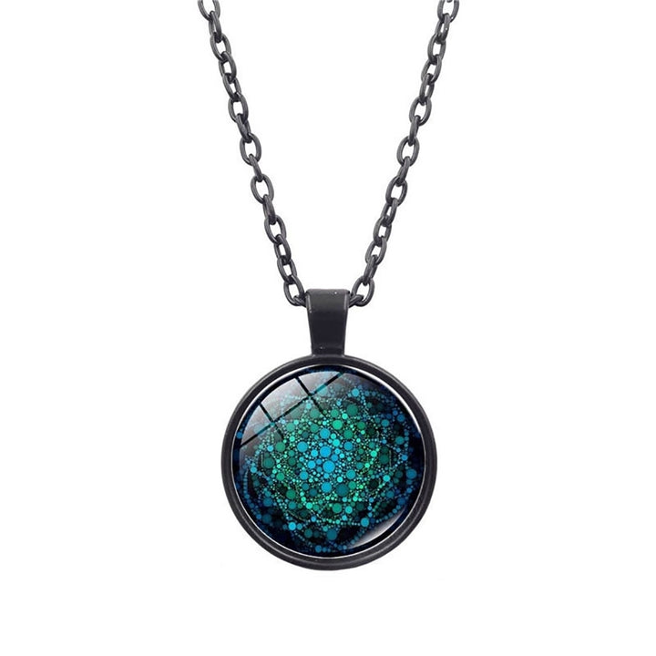 Retro Flower of Life Glass Cabochon Pendant Charm Women Necklace Jewelry Gift Image 4