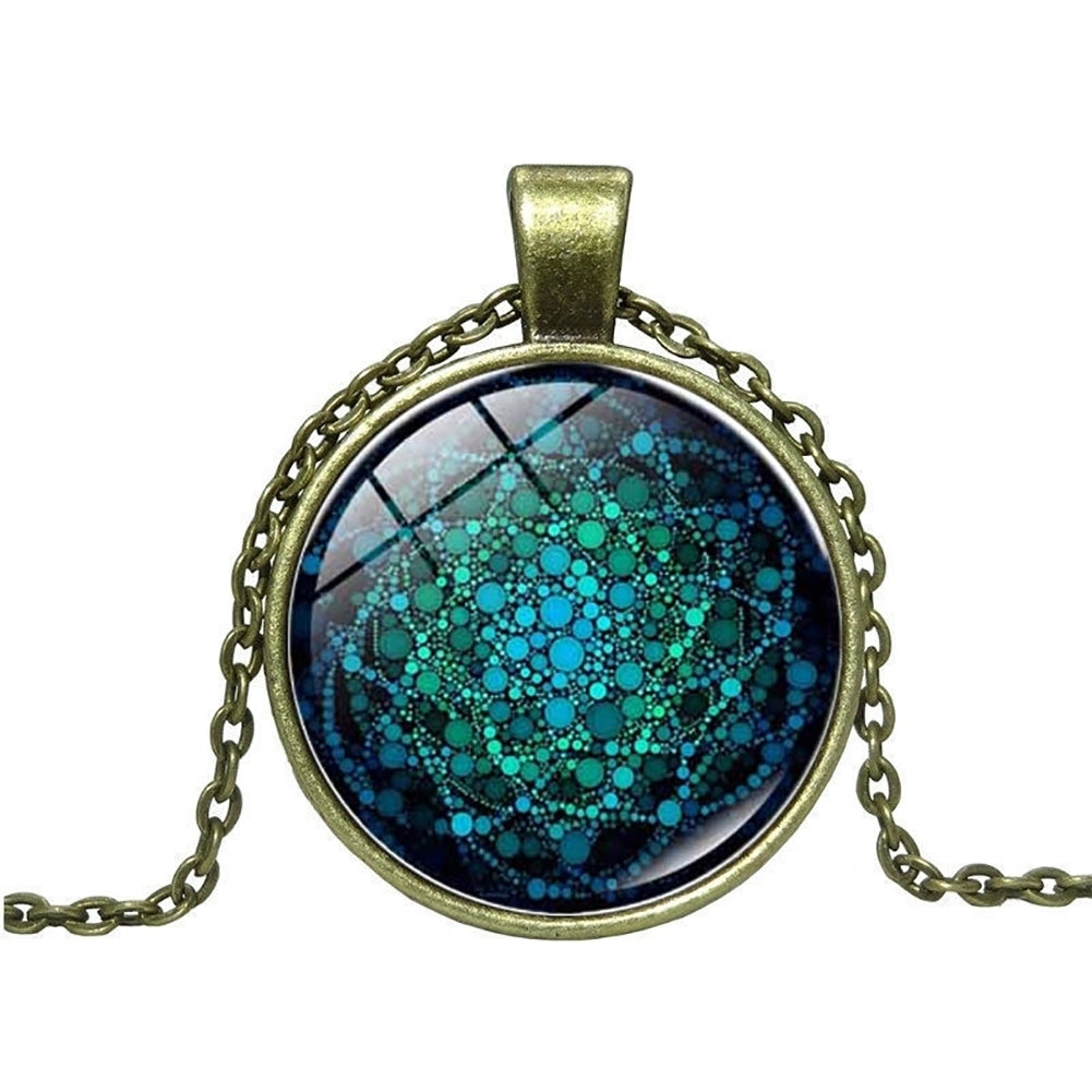 Retro Flower of Life Glass Cabochon Pendant Charm Women Necklace Jewelry Gift Image 6