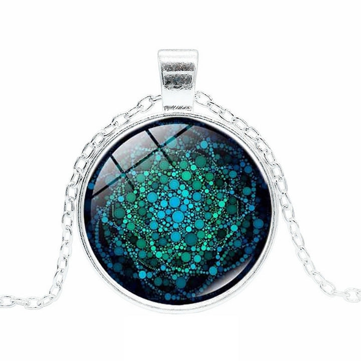 Retro Flower of Life Glass Cabochon Pendant Charm Women Necklace Jewelry Gift Image 7