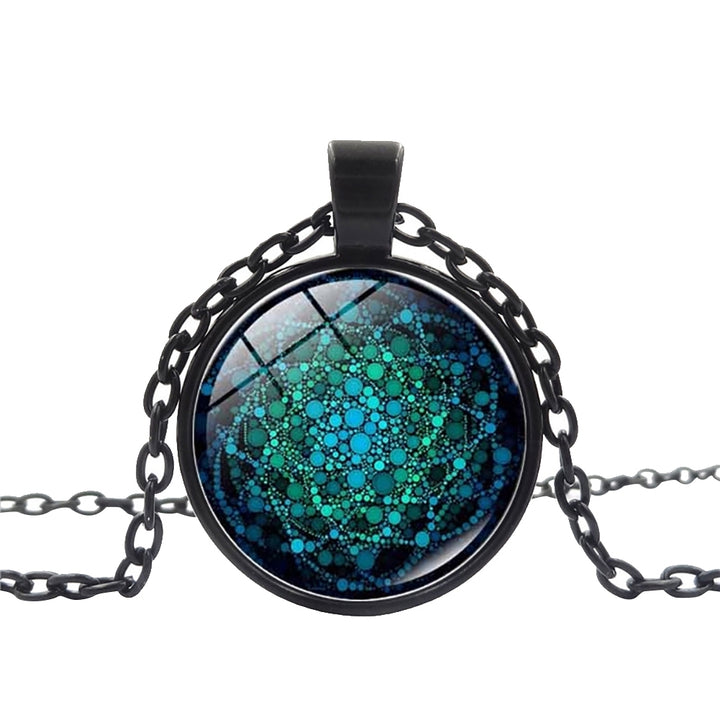 Retro Flower of Life Glass Cabochon Pendant Charm Women Necklace Jewelry Gift Image 8