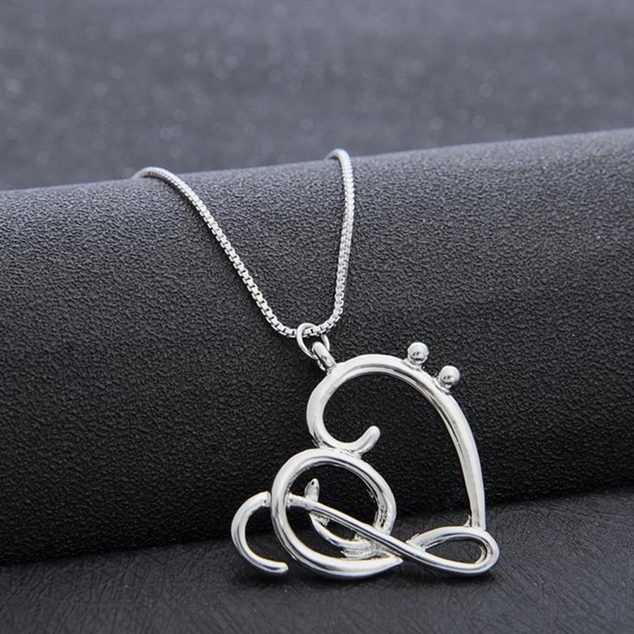 Fashion Women Simple Musical Note Heart Pendant Box Chain Necklace Jewelry Gift Image 1