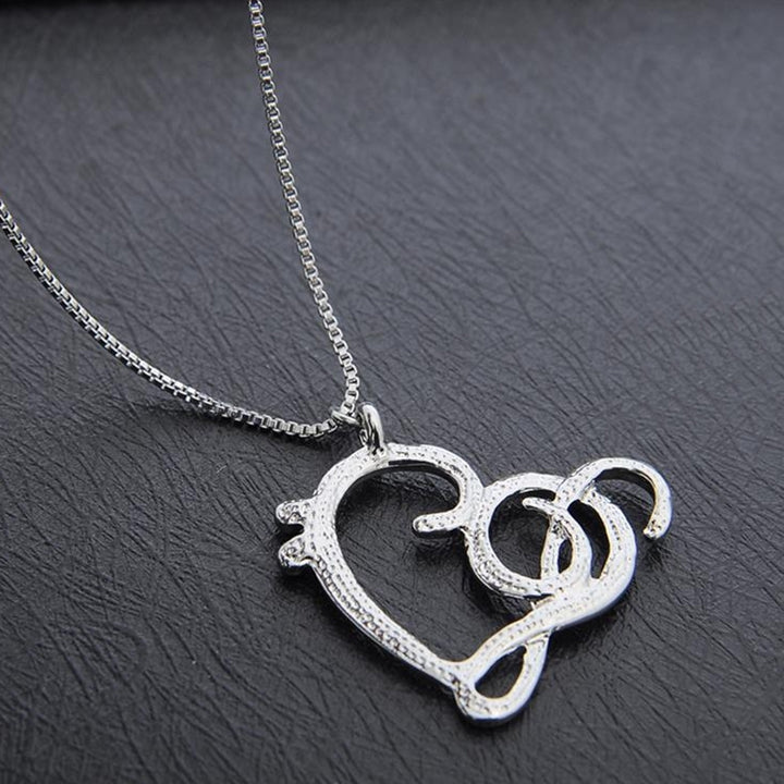 Fashion Women Simple Musical Note Heart Pendant Box Chain Necklace Jewelry Gift Image 3