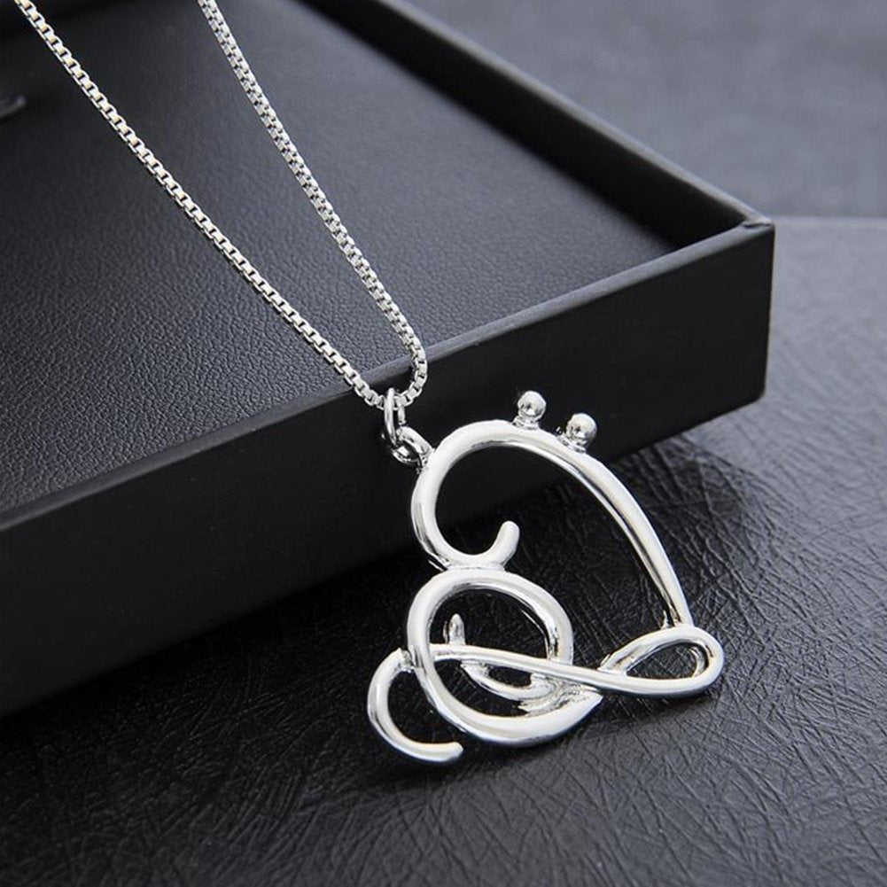 Fashion Women Simple Musical Note Heart Pendant Box Chain Necklace Jewelry Gift Image 4