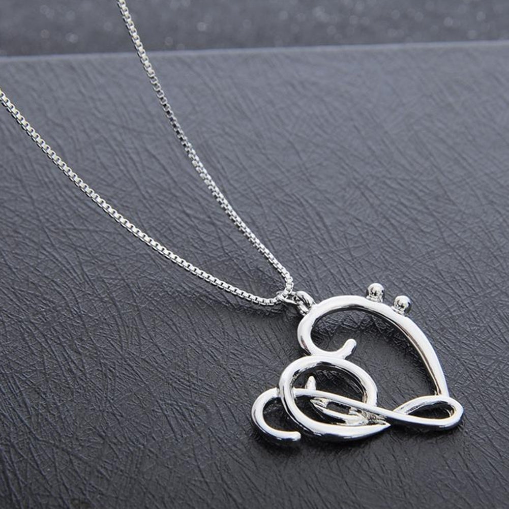 Fashion Women Simple Musical Note Heart Pendant Box Chain Necklace Jewelry Gift Image 4