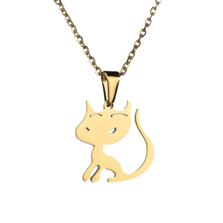 Fashion Women Girl Stainless Steel Cute Cat Pendant Charm Necklace Gift Jewelry Image 7