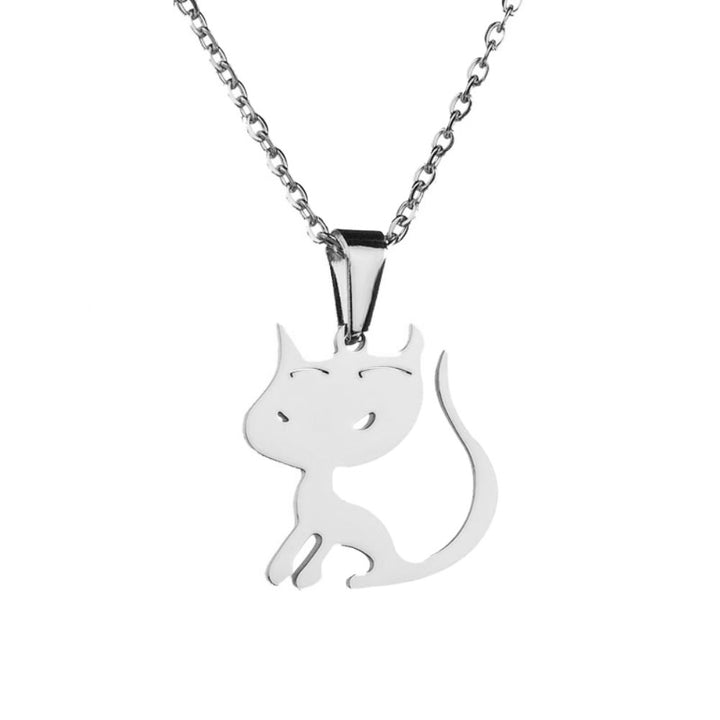 Fashion Women Girl Stainless Steel Cute Cat Pendant Charm Necklace Gift Jewelry Image 8